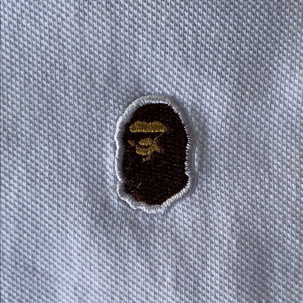 A Bathing Ape White Polo T-Shirt - Boy’s Medium - Picture 3 of 13